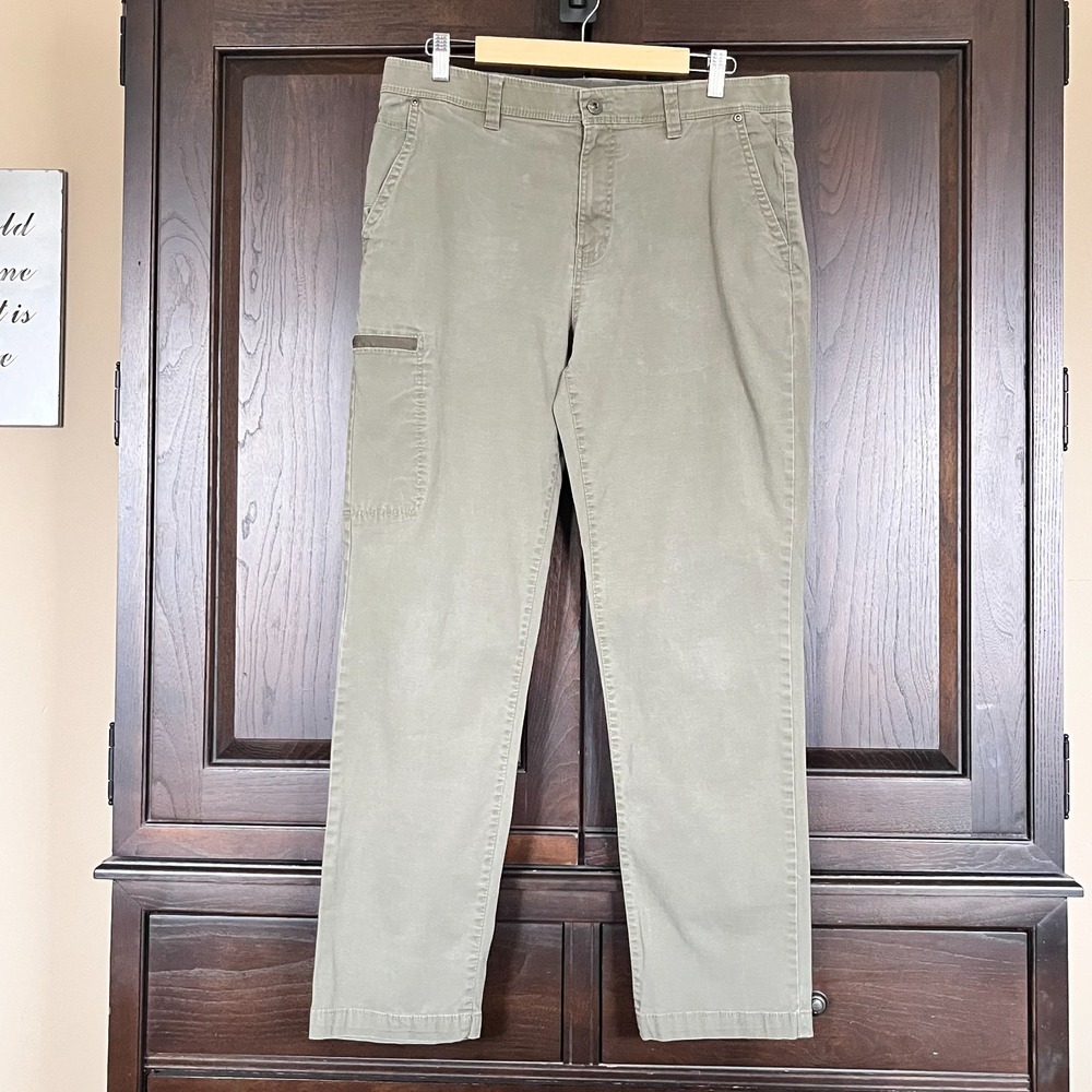 WEATHERPROOF Men's Flex Utility Cargo Pants 34x32 Green Moss Pockets Stretch